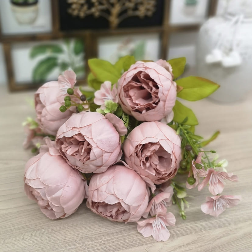 Искусственные цветы в Йошкар-Оле | Цветы искусственные «Пионы», розовый, винтаж, букет