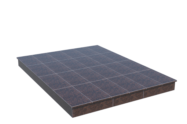 Площадки на могилу в&nbsp;Йошкар-Оле | Площадка с вертикальной (15 см) облицовкой Дымовским гранитом