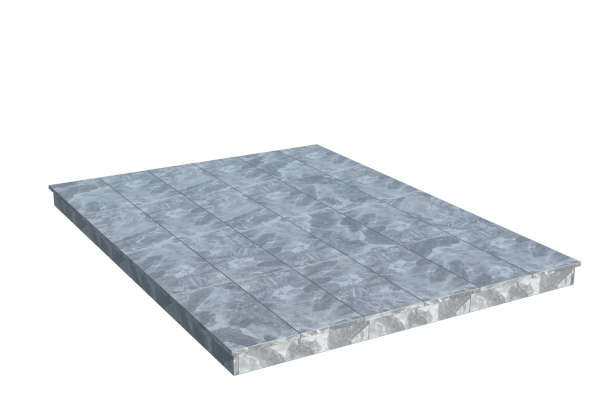 Площадки на могилу в&nbsp;Йошкар-Оле | Площадка с вертикальной (10 см) мраморной облицовкой