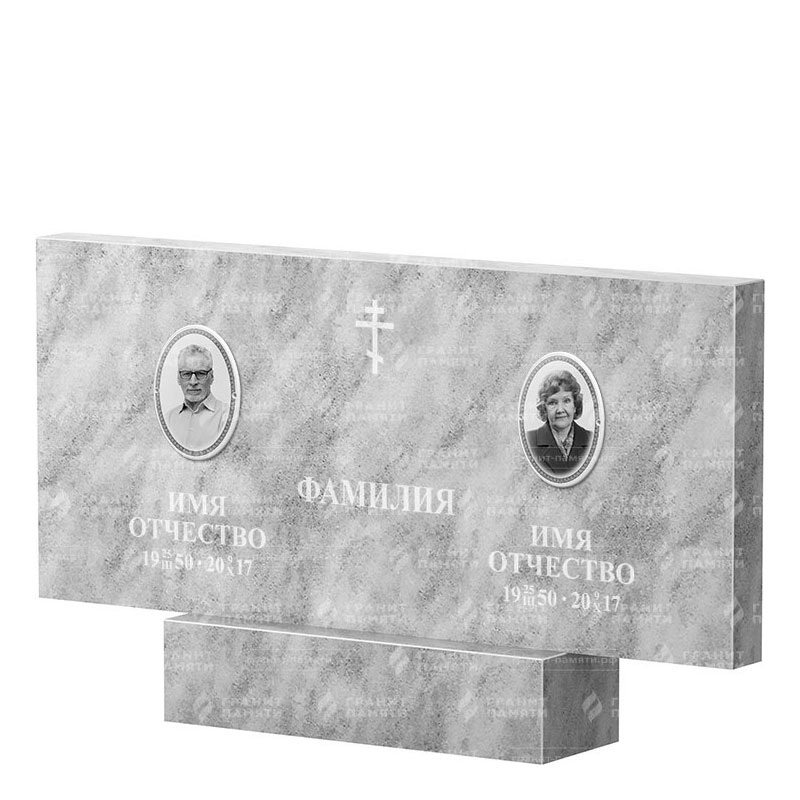 Памятники из мрамора в&nbsp;Йошкар-Оле | Двойной мраморный памятник, прямой