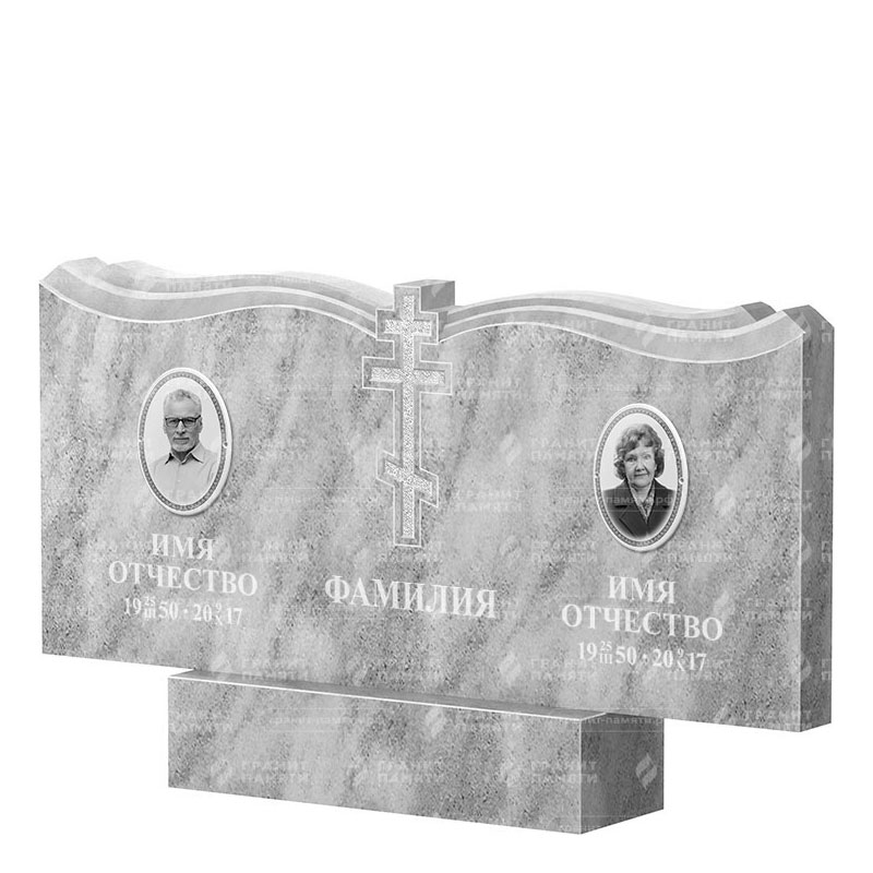 Памятники из мрамора в&nbsp;Йошкар-Оле | Двойной мраморный памятник ФМ-262