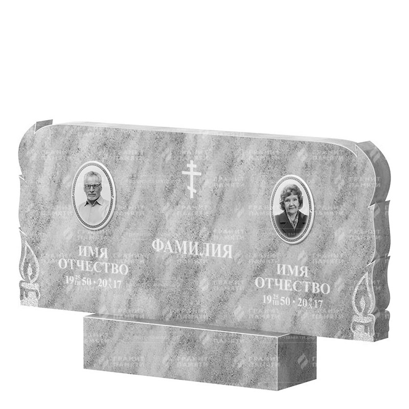 Памятники из мрамора в&nbsp;Йошкар-Оле | Двойной мраморный памятник ФМ-133