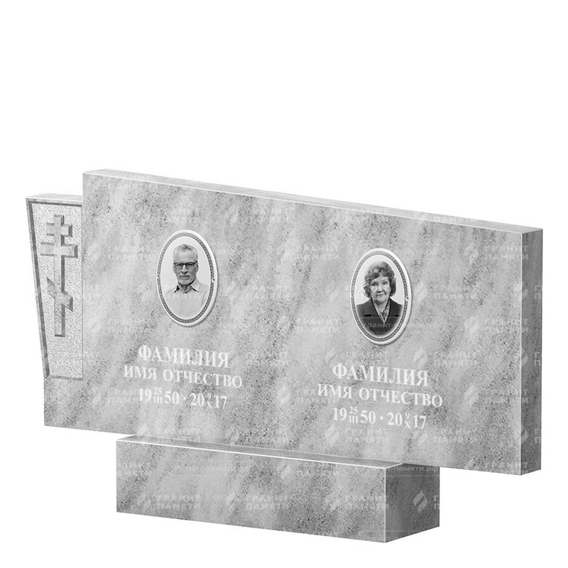 Памятники из мрамора в&nbsp;Йошкар-Оле | Двойной мраморный памятник ФМ-137
