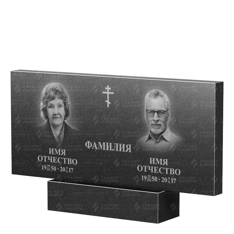 Памятники из гранита двойные в&nbsp;Йошкар-Оле | Двойной гранитный памятник, прямой