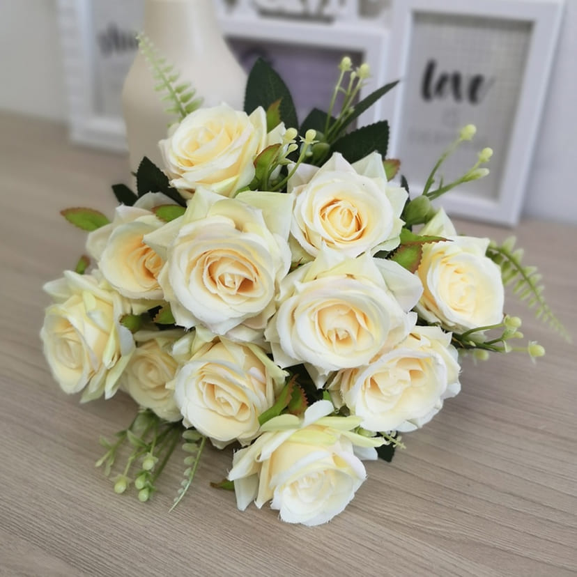 Искусственные цветы в Йошкар-Оле | Цветы искусственные «Розы острые», молочно-персиковые, букет