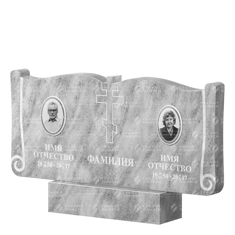 Памятники из мрамора в&nbsp;Йошкар-Оле | Двойной мраморный памятник ФМ-263