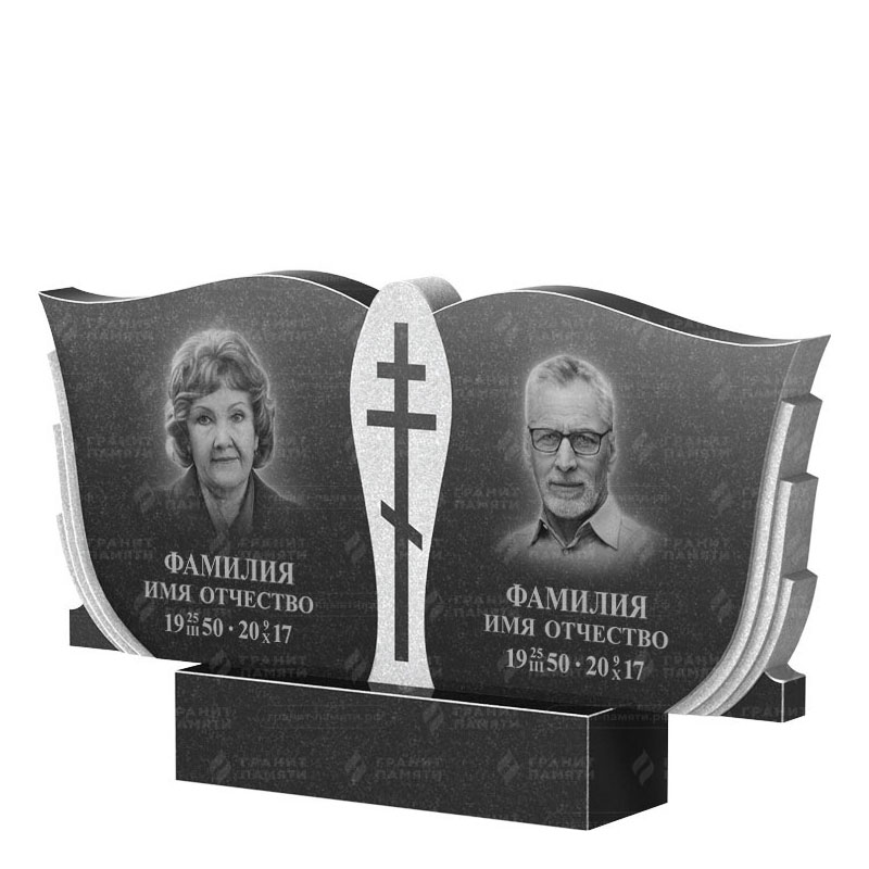 Памятники из гранита двойные в&nbsp;Йошкар-Оле | Двойной гранитный памятник ФГ-136