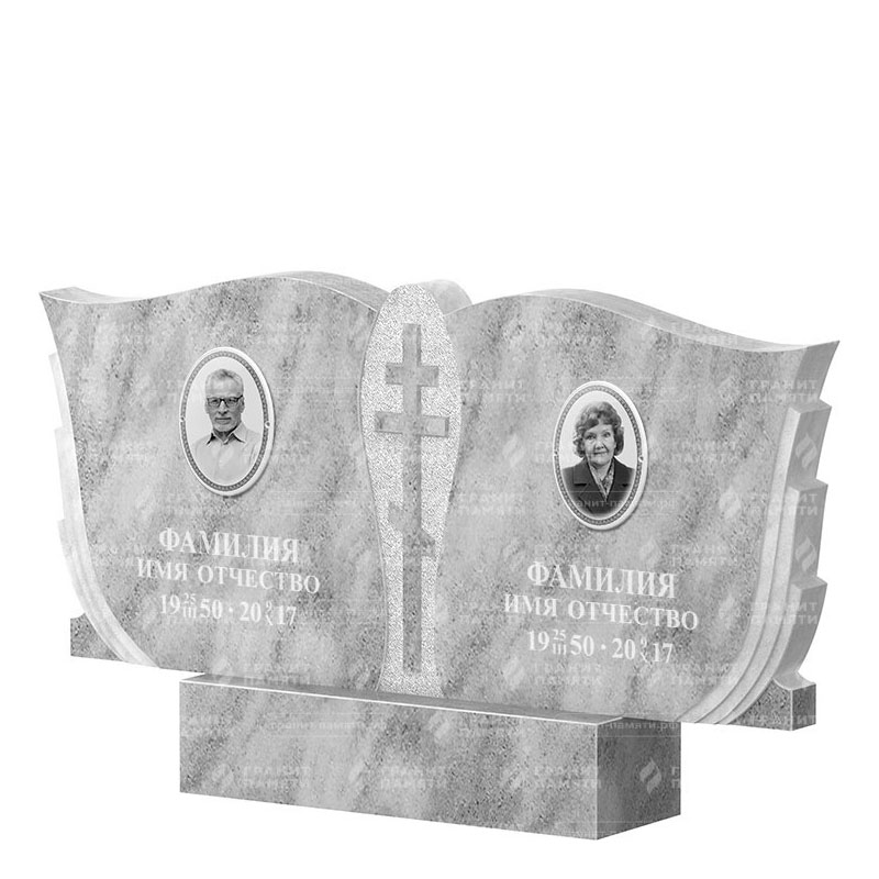 Памятники из мрамора в&nbsp;Йошкар-Оле | Двойной мраморный памятник ФМ-136