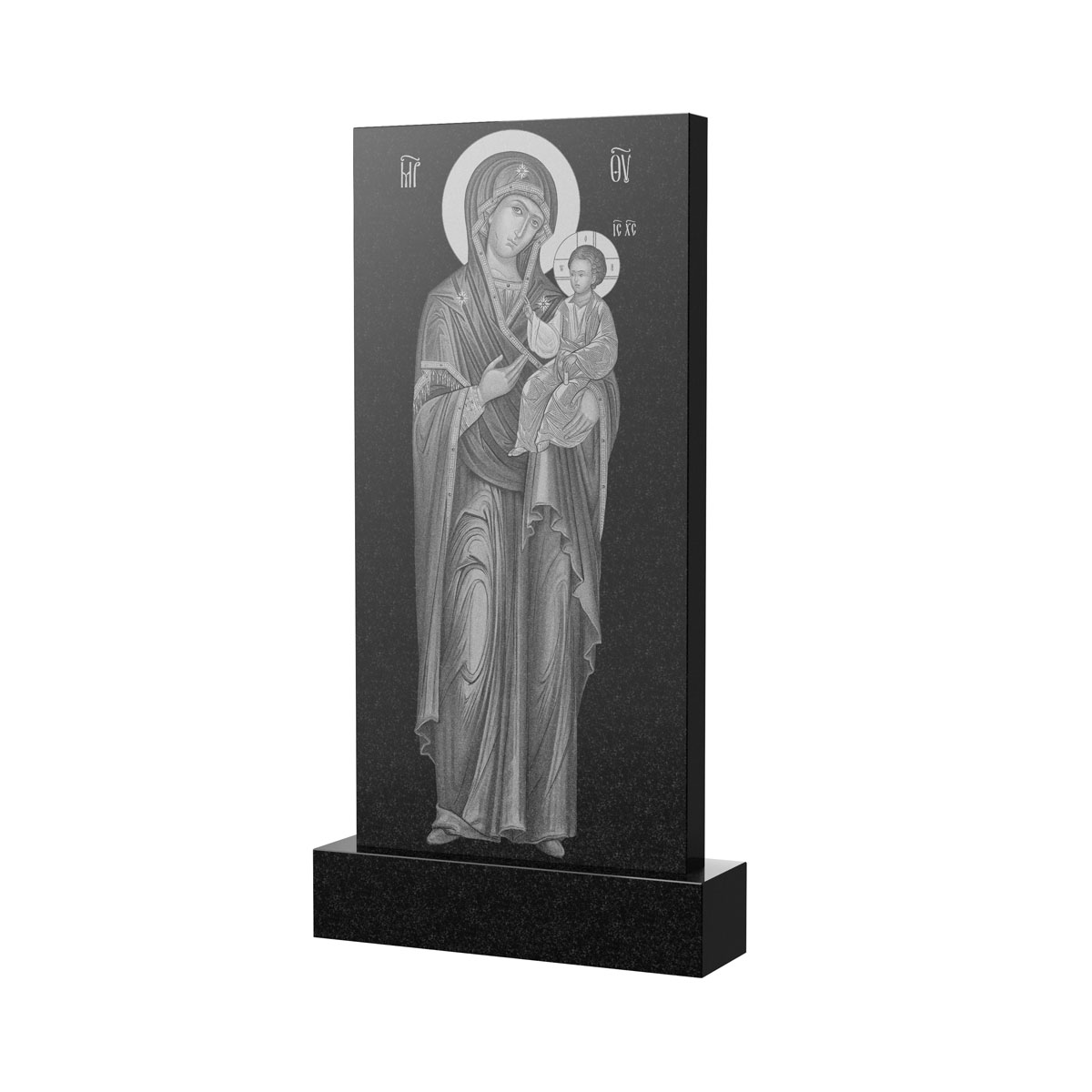 Оборотная сторона | Оформление оборотной стороны стелы с Богородицей и младенцем, рисунок ОБ-032