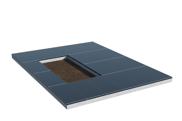 Площадки на могилу в&nbsp;Йошкар-Оле | Площадка с облицовкой гранитом Габбро (под цветник)