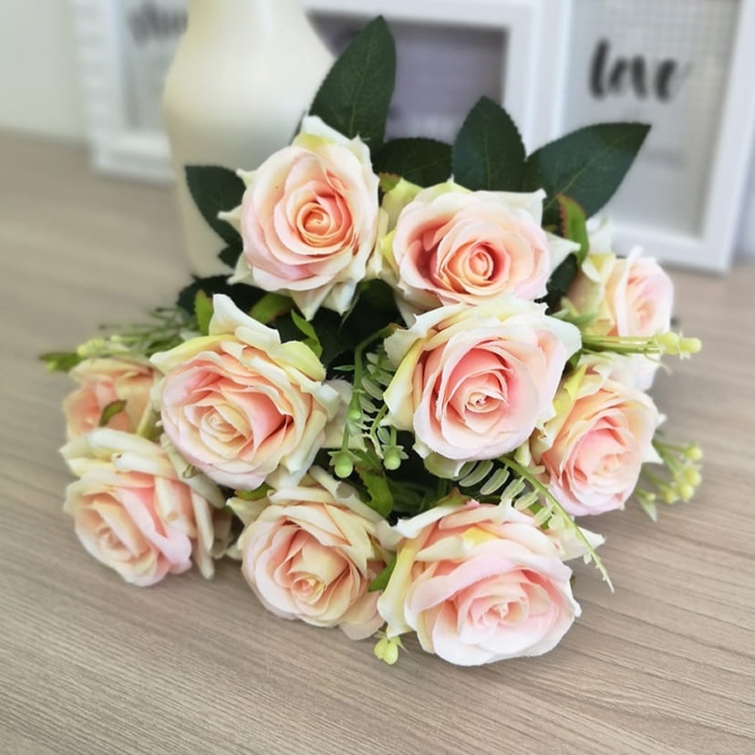 Искусственные цветы в Йошкар-Оле | Цветы искусственные «Розы острые», розовато-молочные, букет