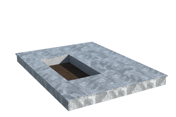 Площадки на могилу в&nbsp;Йошкар-Оле | Площадка с вертикальной (15 см) мраморной облицовкой (под цветник)