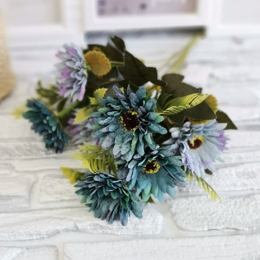 Искусственные цветы в Йошкар-Оле | Цветы искусственные «Ромашки», фиолетово-голубые, букет