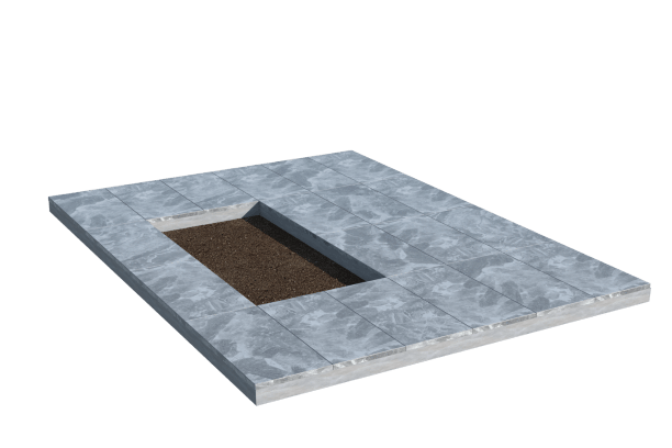 Площадки на могилу в&nbsp;Йошкар-Оле | Площадка с мраморной облицовкой (под цветник)