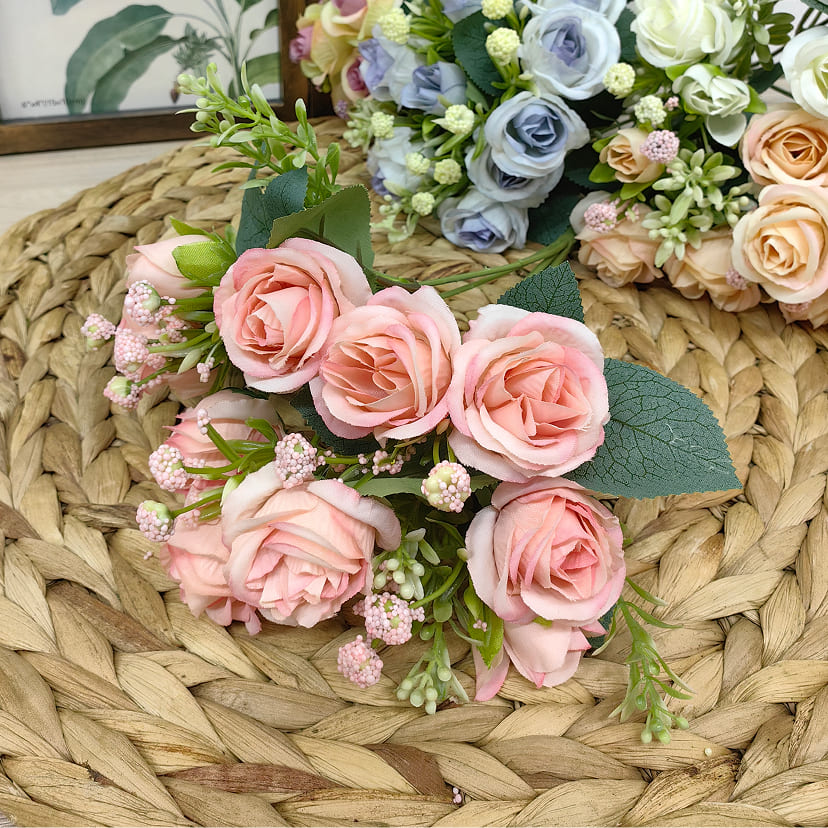 Искусственные цветы в Йошкар-Оле | Цветы искусственные «Розы», нежно-розовые, букет