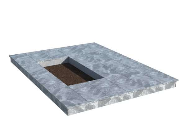 Площадки на могилу в&nbsp;Йошкар-Оле | Площадка с вертикальной (10 см) мраморной облицовкой (под цветник)